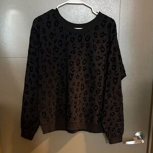 Z Supply Black Leopard Sweater